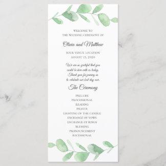 Feuilles d'eucalyptus verts. Programme de mariage