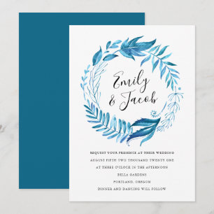 Feuilles d'indigo Faire-part de mariage Couronne