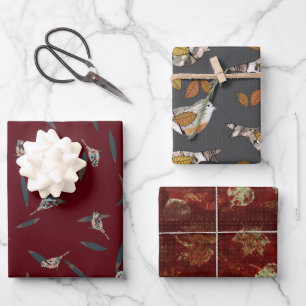 Feuilles d'oiseau d'automne Feuille de papier d'en