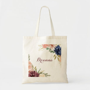 Feuilles d'or rustique calligraphie Bridesmaid Sac