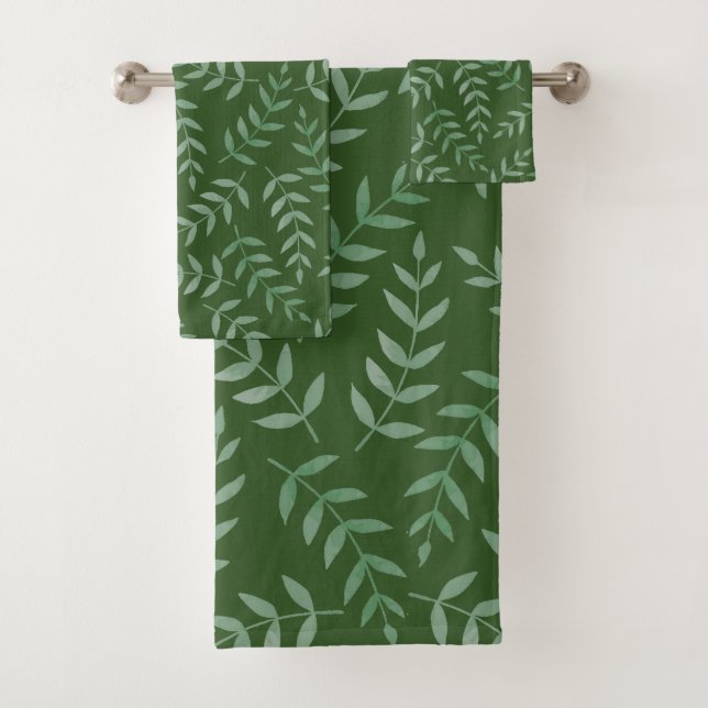 Feuilles écossais Tropical Green sur Forest Green (En situation)