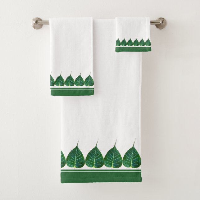 Feuilles élégants de Bodhi sur blanc (En situation)