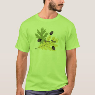 Feuilles en chêne d'automne et t-shirt d'automne d