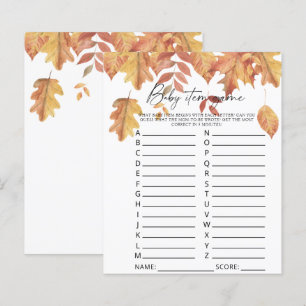 Feuilles en chute - Baby Item Game. Jeu baby showe