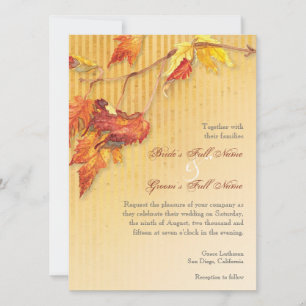 Feuilles en chute - Invitations Mariages de automn
