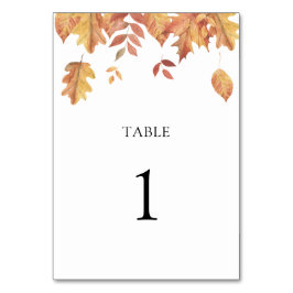 Feuilles en chute - numéro de table mariage