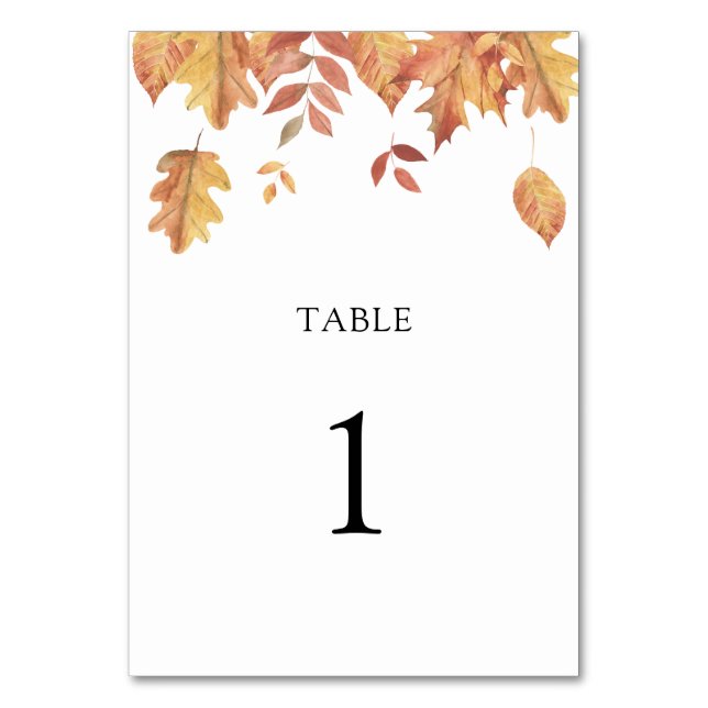 Feuilles en chute - numéro de table mariage (Par défaut)