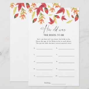 Feuilles en chute - Quel âge la mariée avait-elle 