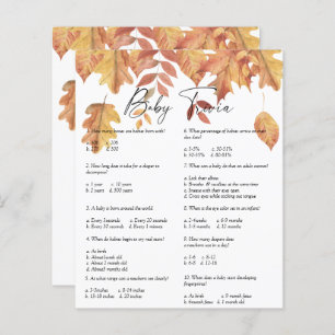 Feuilles en chute - Trivia des bébés   Jeu Baby sh