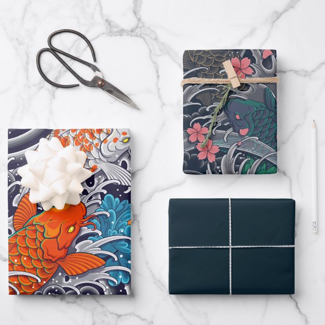 Feuilles en papier de la série Dark Koi (Recto)