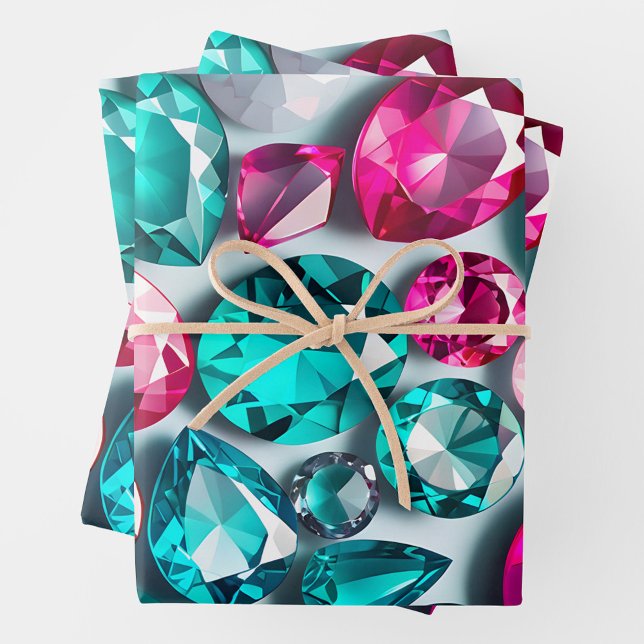 Feuilles en papier enveloppant des bijoux colorés (Créateur téléchargé)