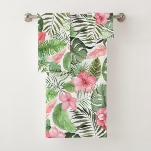 Feuilles et fleurs tropicaux