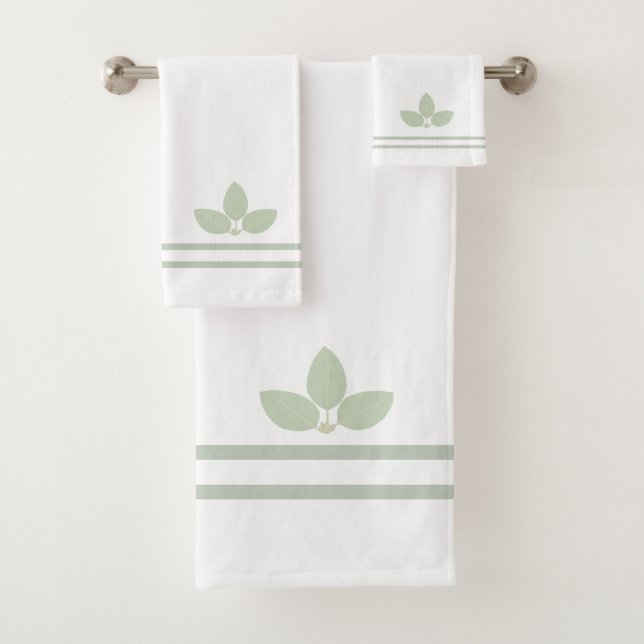 Feuilles et rayures de Bay Laurel en blanc (En situation)