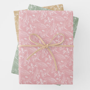 Feuilles Florales Motif Artistique Sur Beige Vert