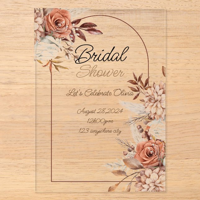 Feuilles floraux automne nuptiale invitation de do (Recto)