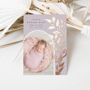 Feuilles Foil délicats Faire-part de naissance p