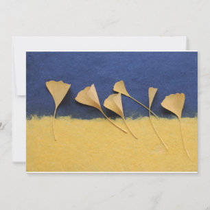 feuilles ginkgo sur papier fait main invitation 5x