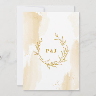 Feuilles linéaires délicates Invitation de mariage