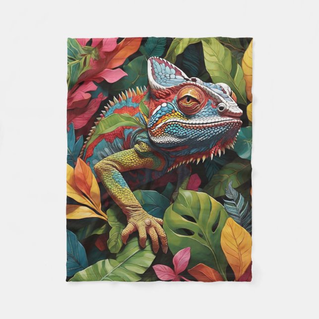 Feuilles Lizard et couverture polaire couleur (Devant)