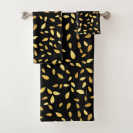 Feuilles modernes en noir et or Motif illustré