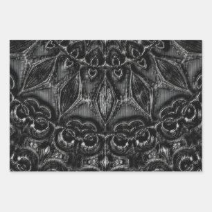 Feuilles Papier à envelopper Mandala au charbon