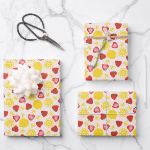 Feuilles papier d'emballage en citron rose