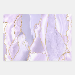 feuilles papier d'emballage lavande et agate viole