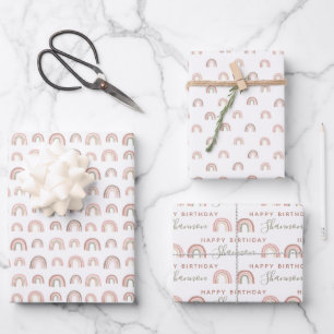 Feuilles papier d'enveloppement d'anniversaire Rai