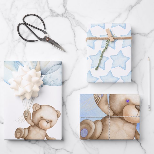 Feuilles papier d'enveloppement de Baby shower d'o (Recto)