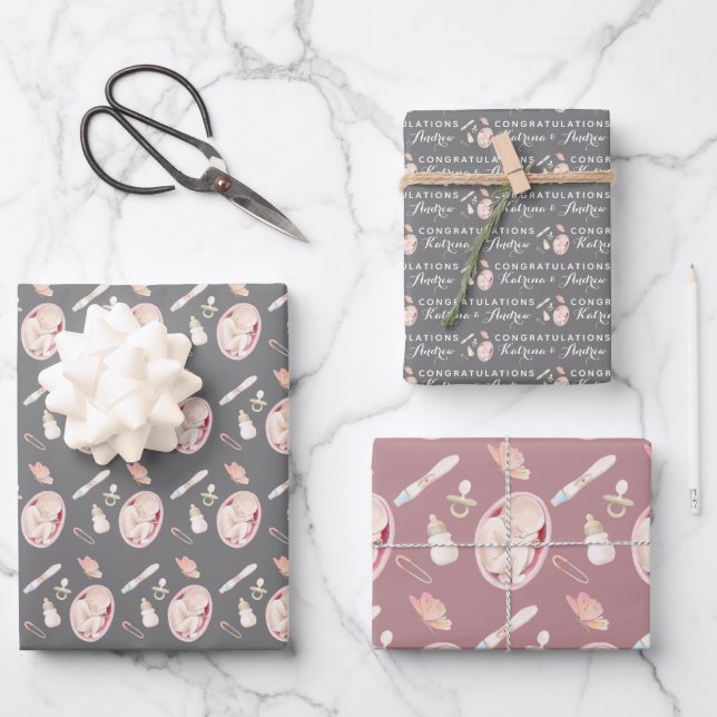 Feuilles papier d'enveloppement de grossesse (Recto)