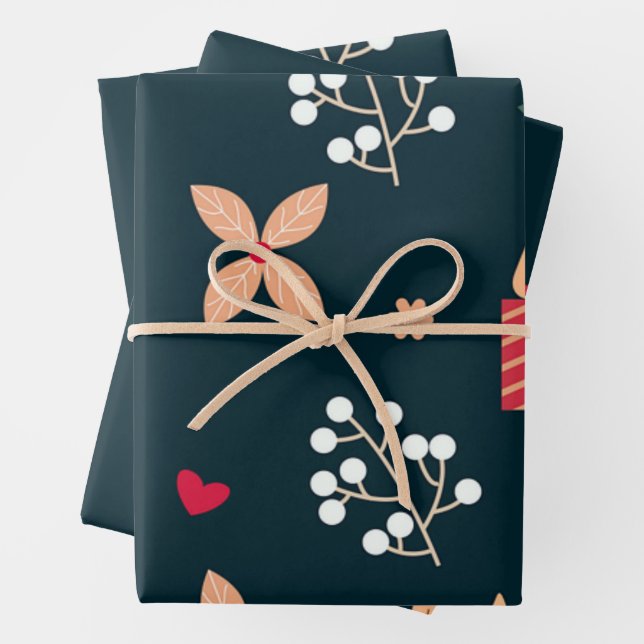 Feuilles papier d'enveloppement de noël (En situation)