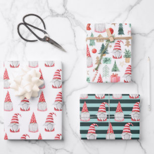 Feuilles papier d'enveloppement de Noël Gnome Sant