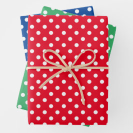 Feuilles papier d'enveloppement de Noël motif pois