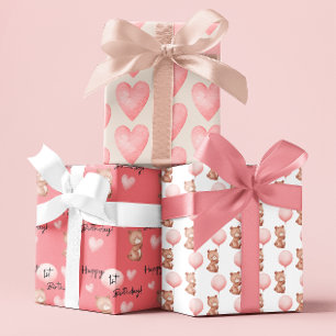 Feuilles papier d'enveloppement de premier anniver