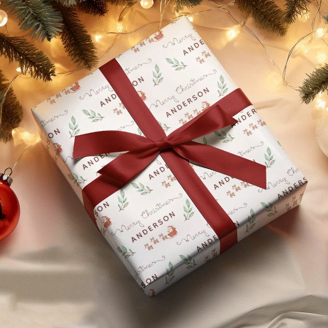 Feuilles papier d'enveloppement du pôle Nord père  (Make Christmas wrapping a little easier with these personalized Santa wrapping paper sheets! )