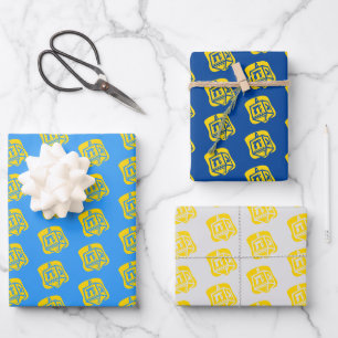 Feuilles papier d'enveloppement Gold Dreidel