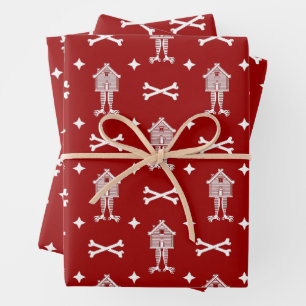 Feuilles papier enveloppant la hutte de Baba Yaga