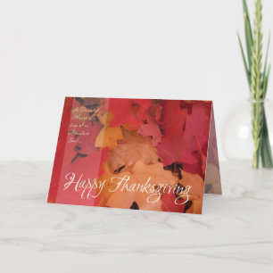 Feuilles rouge et or (1) Carte Thanksgiving