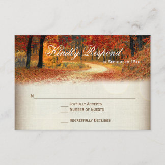 Feuilles Rustique Automne Mariage Automne Cartes R