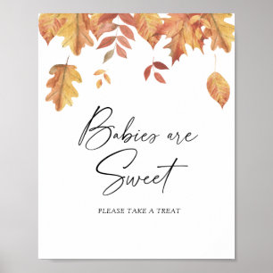 Feuilles tombantes - bébés sont doux affiche