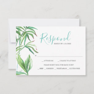 Feuilles Tropicales Aquarelle Réponse RSVP