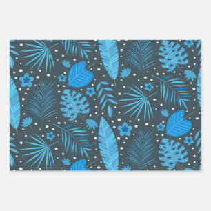 Feuilles tropicales de monstera bleu et turquoise