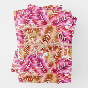 Feuilles tropicales roses