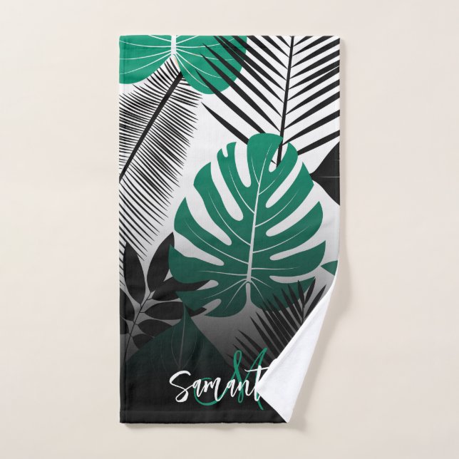 Feuilles tropicaux d'été (Serviette à main)