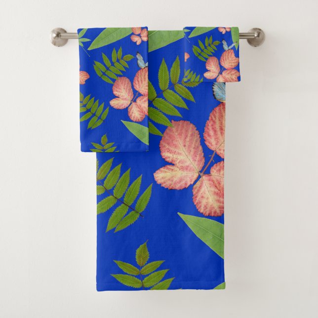 Feuilles tropicaux en bleu (En situation)
