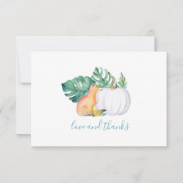 Feuilles tropicaux, Fox & Carte de remerciements C