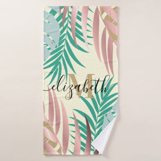 Feuilles tropicaux mignons (Serviette de bain)