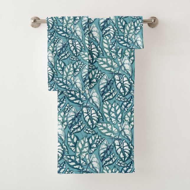 Feuilles tropicaux Turquoises bleus (En situation)