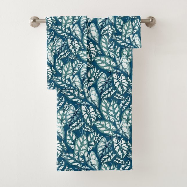 Feuilles tropicaux Turquoises bleus (En situation)