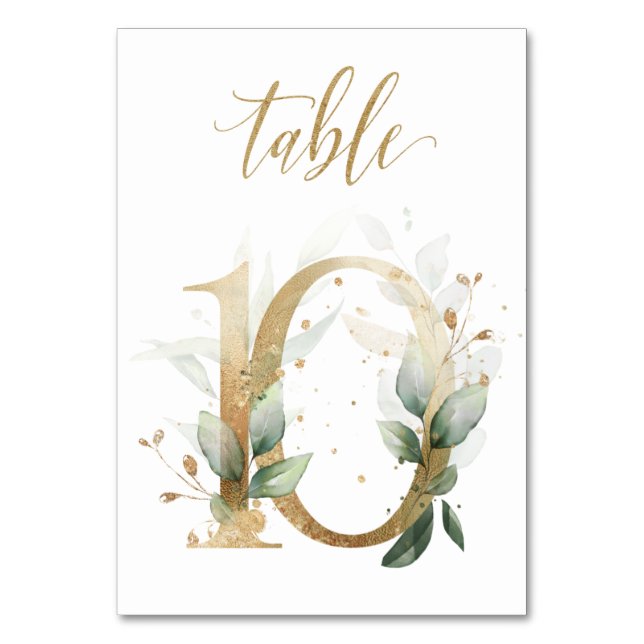 Feuilles Vertes Or Table 10, Numéro de Table (Par défaut)